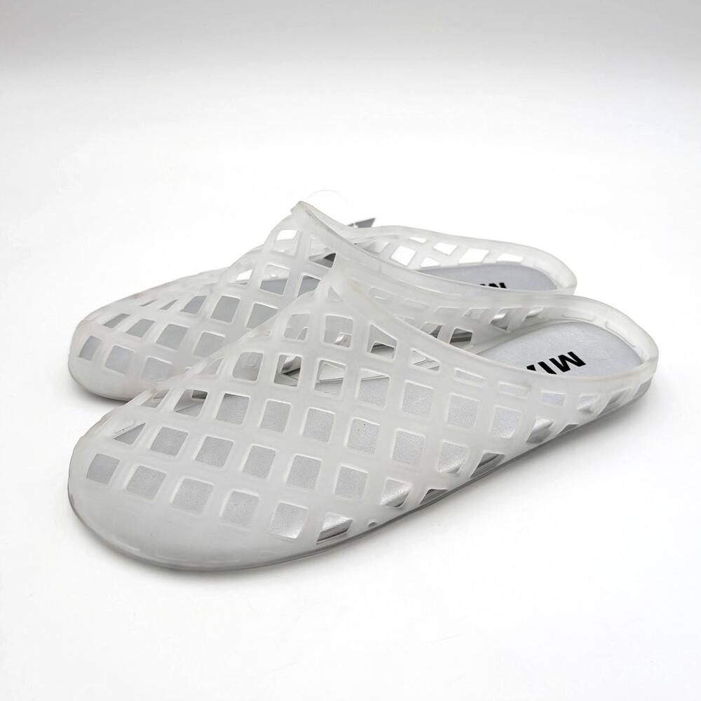 MIA Kandie Slip-On Jelly Mule Closed Round Toe Women's Clear Size US6M EU37